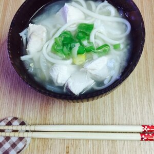 あっさり鶏だしうどん♡柚子胡椒添え